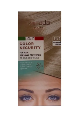 MIRADA MILAN краска д/волос с протеинами шелка кератином арганой и авокадо 11.2 платиновый блондин